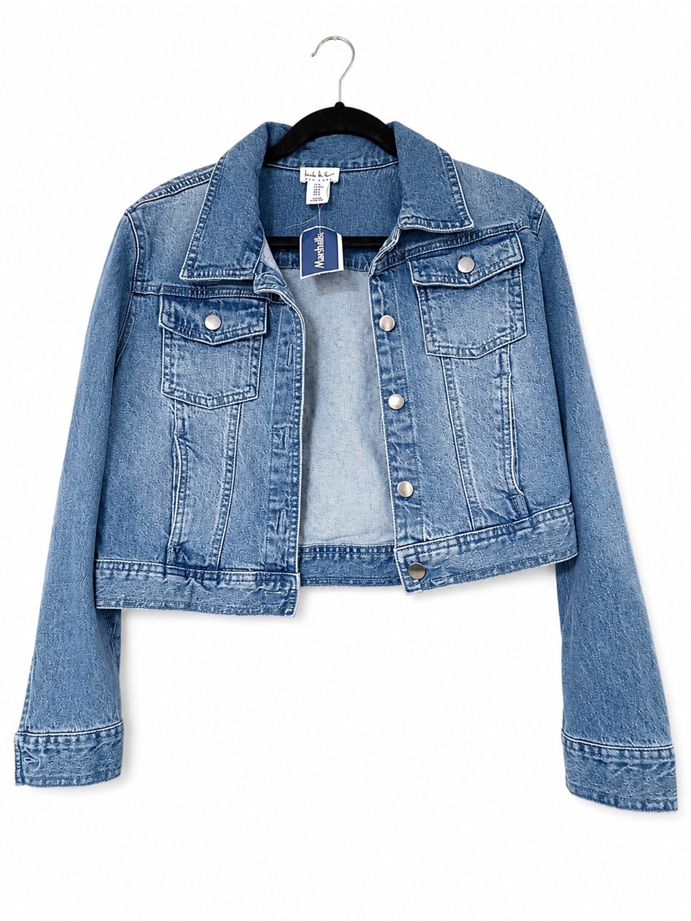 NWT Nicole Miller New York Cropped Denim Jacket Medium - Picture 3 of 5